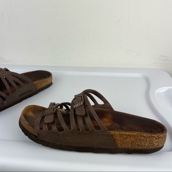 Birkenstock Granada Sandals Tan Brown Sz 37 - Picture 8 of 11
